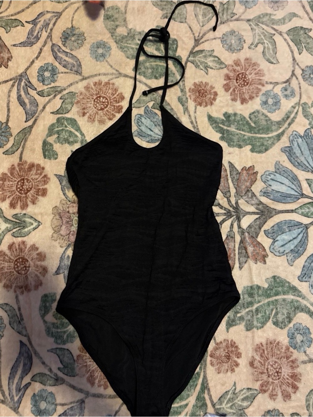 Women’s Black Halter One-Piece Swimsuit